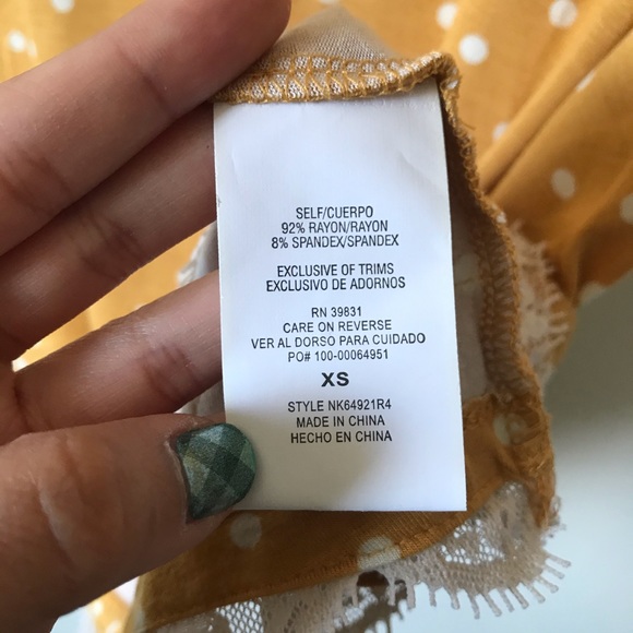 Rewind Gold/White Polka-Dot Cross Back Top - Picture 5 of 8